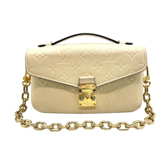 Authentic Louis Vuitton Monogram Empreinte Beige Pochette Metis 2wayBag Bx - Picture 3 of 17